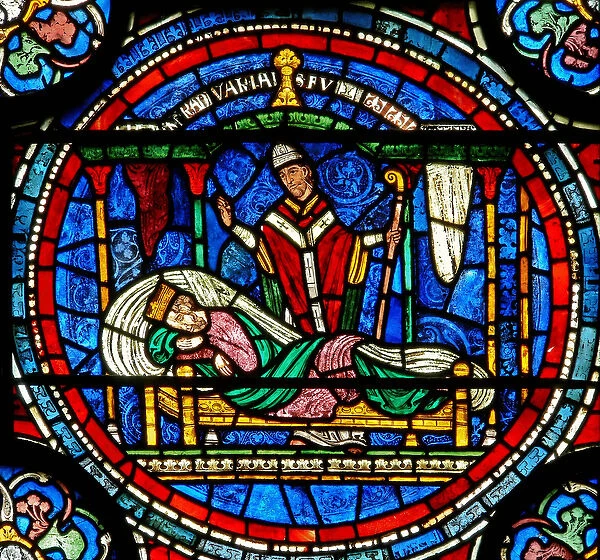 Detail from the Miracle Window depicting King Louis VII being told by Thomas to go to his