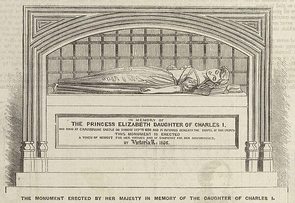 The Monument erected by Her Majesty in Memory of the Daughter of Charles I (engraving)