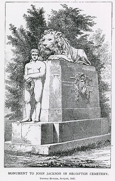 Monument to John Jackson in Brompton Cemetry (engraving)