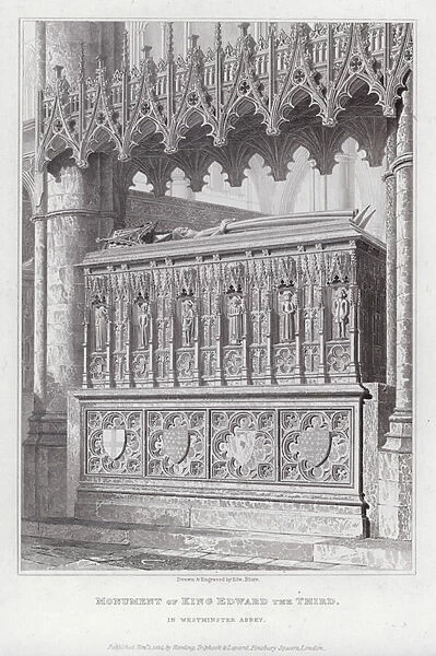 Monument of King Edward the Third, in Westminster Abbey (engraving)