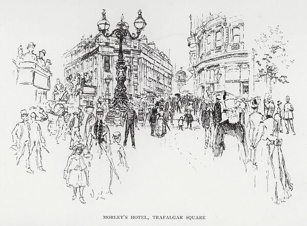 Morleys Hotel, Trafalgar Square (litho)