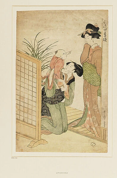 Mother, child, and nurse, c. 1790 (nishiki-e (multi-block) woodblock print)