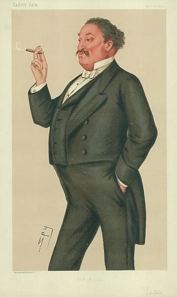 Mr Edmund Hodgson Yates, The World, 16 November 1878, Vanity Fair cartoon (colour litho)