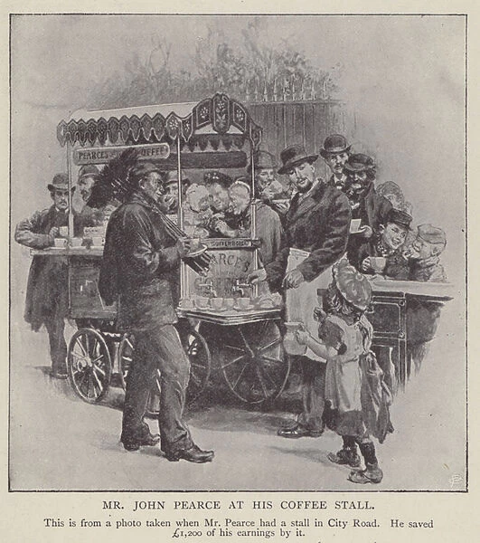 Mr John Pearce at this coffee stall (litho)