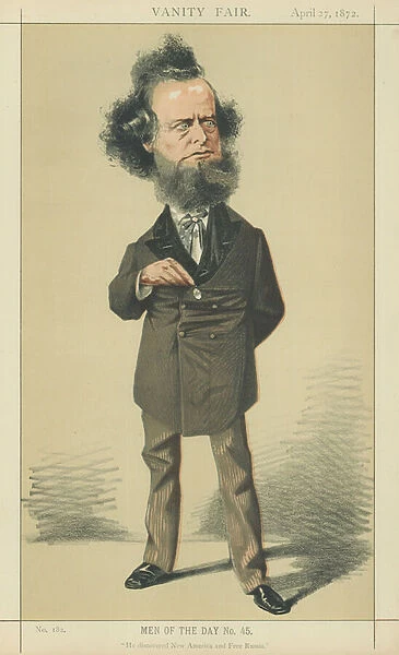 Mr William Hepworth Dixon (colour litho)
