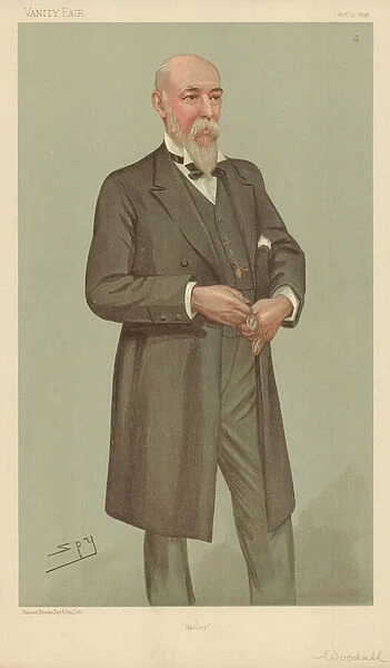 Mr William Woodall, Hanley, 15 October 1896, Vanity Fair cartoon (colour litho)