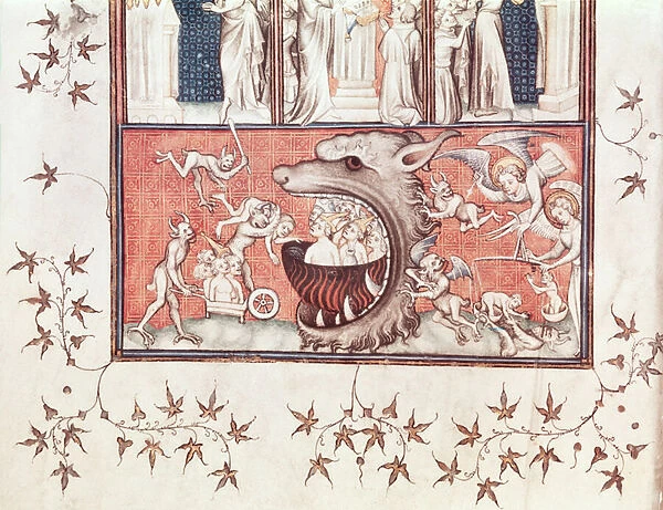 Ms Fr 22912 Fol. 2v Detail of Hell, from The City of God