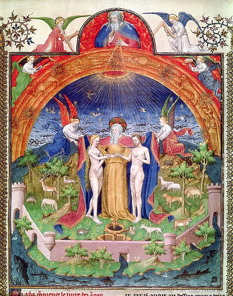 Ms Fr 247 f. 3 The Creation, God Introducing Adam and Eve