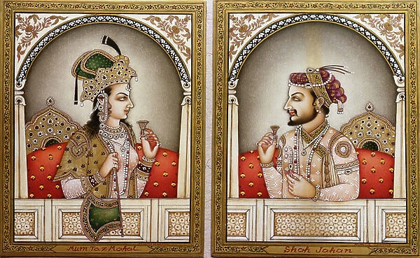 Mumtaz Mahal and Shah Jahan Painting