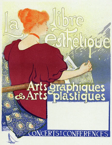 Music. La Libre Esthetique (The Free Aesthetic), concerts in Bruxelles. Poster by Van Rysselberghe, Belgium, c. 1895 (poster)