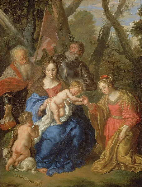 The Mystic Marriage of St. Catherine, with St. Leopold and St. William, 1647 (panel)