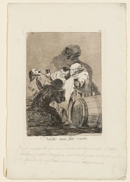 Nadie Nos Ha Visto, plate from Los Caprichos, 1799 (etching & aquatint)