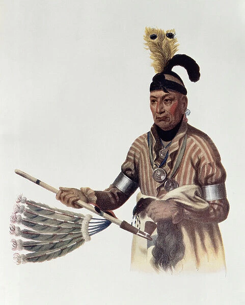 Naw-Kaw or Wood, a Winnebago Chief, illustration from The Indian Tribes
