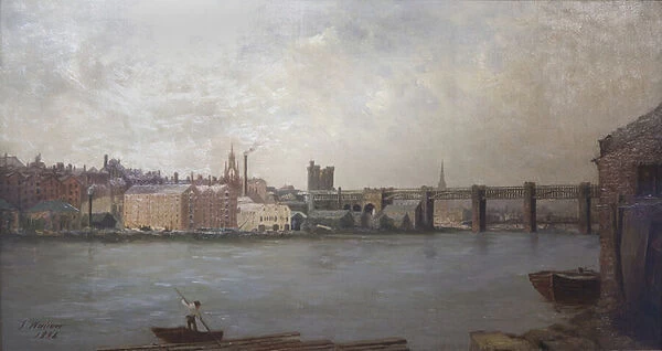 Newcastle upon Tyne from the South-West, 1884 (oil on canvas)