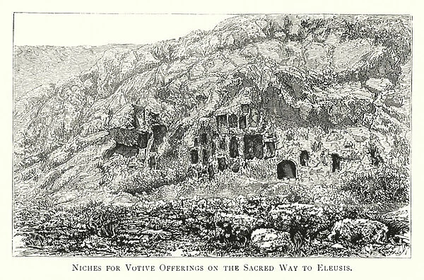 Niches for Votive Offerings on the Sacred Way to Eleusis (engraving)