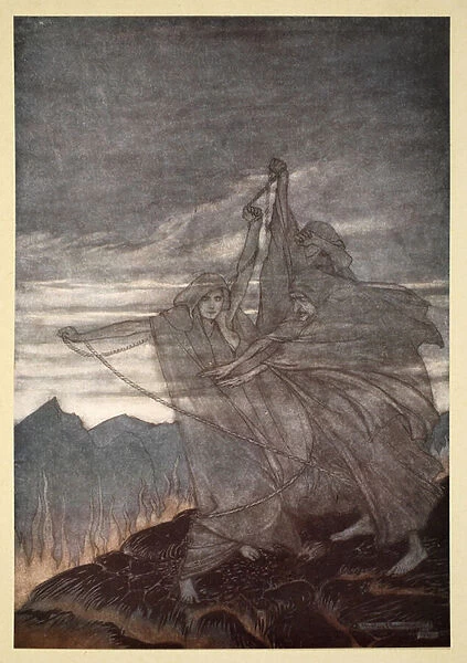The norns vanish, illustration from Siegfried and the Twilight of the Gods