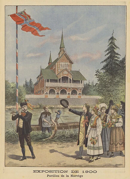 The Norwegian Pavilion at the Exposition Universelle of 1900 in Paris (colour litho)