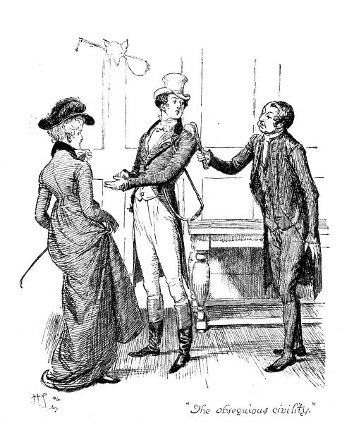 The obsequious civility, illustration from Pride and Prejudice by Jane Austen