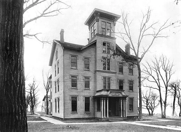 Old College, Evanston, built in 1855 (b  /  w photo)