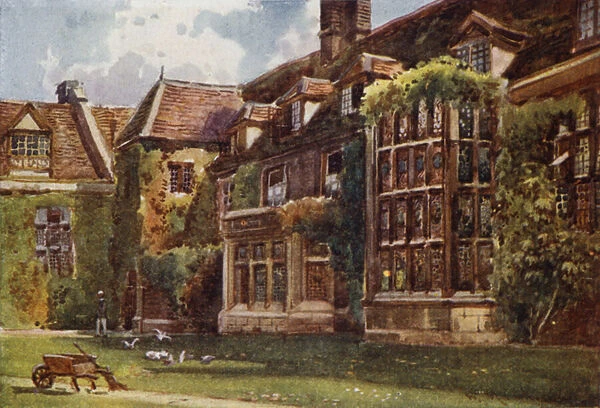 The Old Court in Emmanuel College (colour litho)
