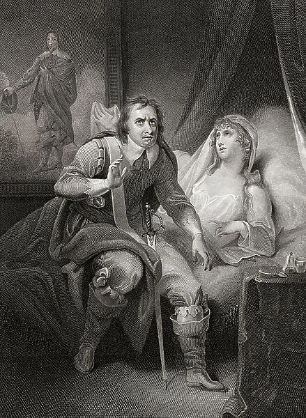 Oliver Cromwell and daughter Elizabeth Claypole, (print)