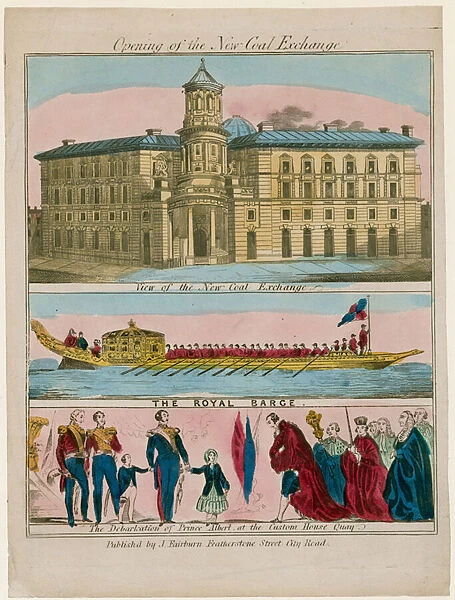 Opening of the New Coal Exchange (coloured engraving)