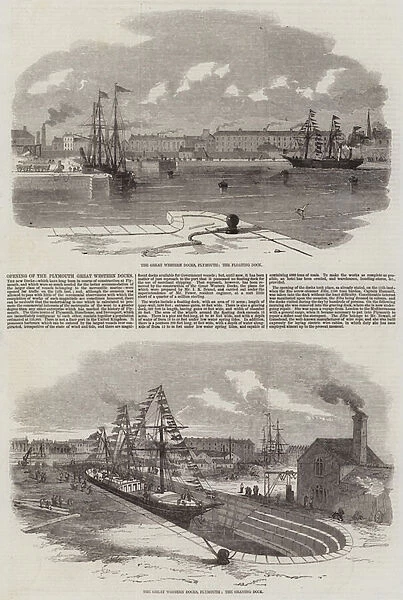 Opening of the Plymouth Great Western Docks (engraving)