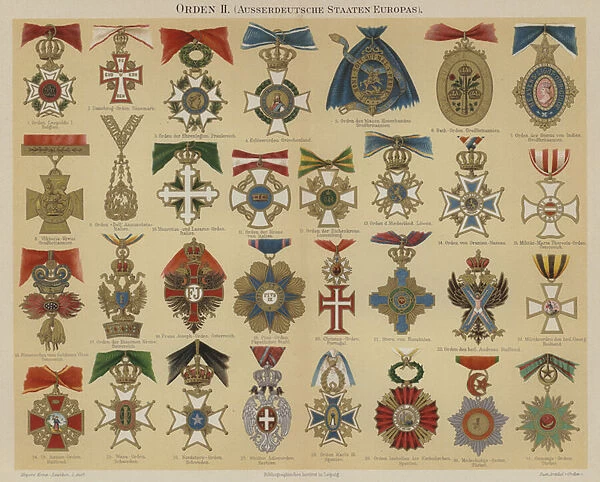 Orders of European countries (colour litho)