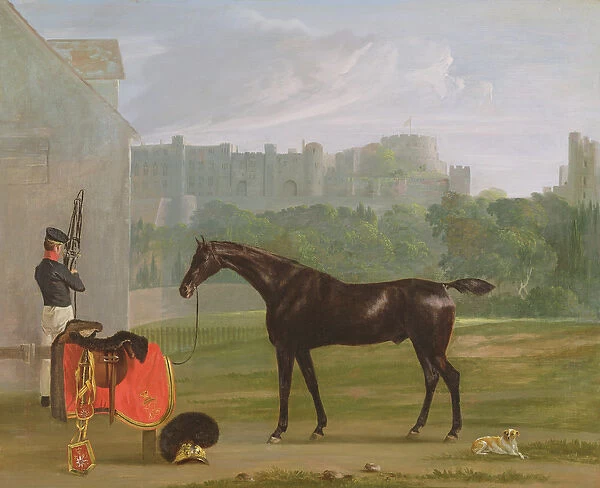 Outside the Guard House at Windsor (oil on canvas)