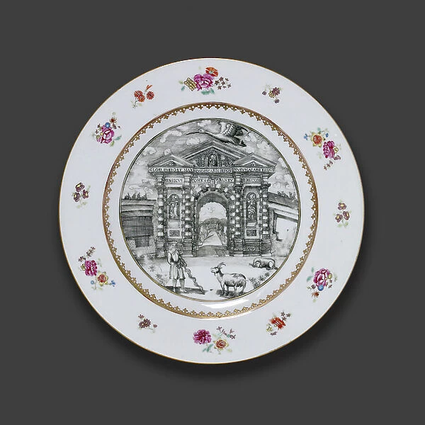 Oxford plate, c. 1745 (porcelain)