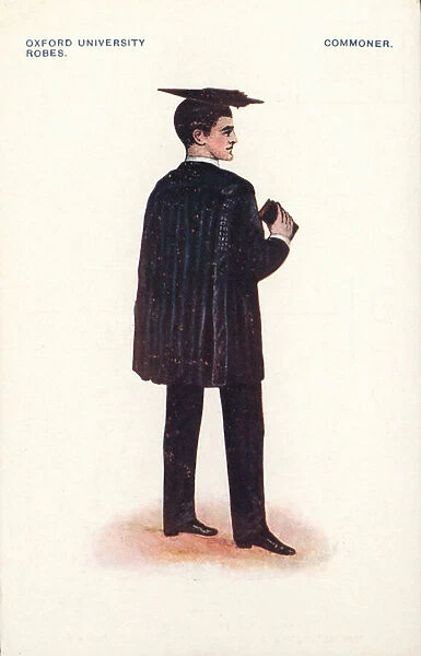 Oxford University robes - Commoner (colour litho)