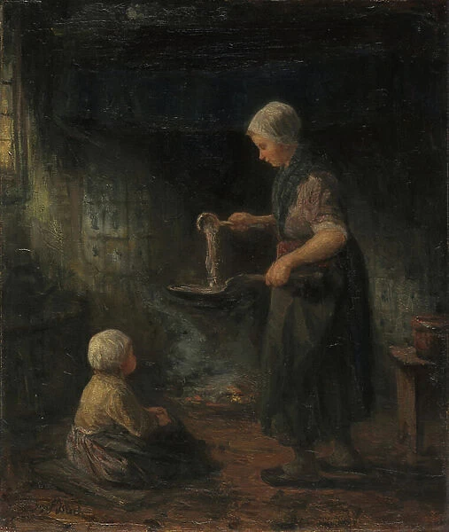 The Pancakes, c. 1875 (oil on fabric)