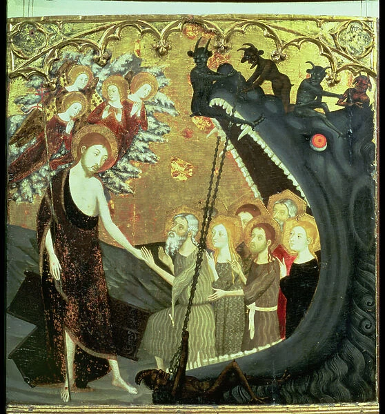 Panel of the Descent into Limbo, from the altarpiece of the convent of Santo Sepulchro, Zaragoza (tempera on panel)