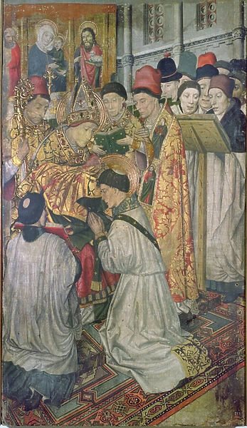 Panel of the Order of St. Vincent by the Bishop of Saragossa, St. Valerio (oil on panel)