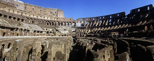 Panoramic view of the interior of the Colosseum (Colosseo) Rome, Italy, 1st century AD (photo)