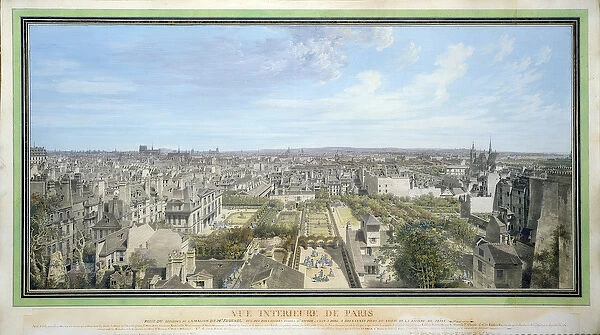 Panoramic View of Paris Towards the North, 1786 (w  /  c on paper)