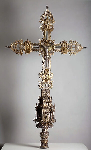 Parish museum. A procession crucifix. The four evangelists. Silversmithing. 1440 - 1450