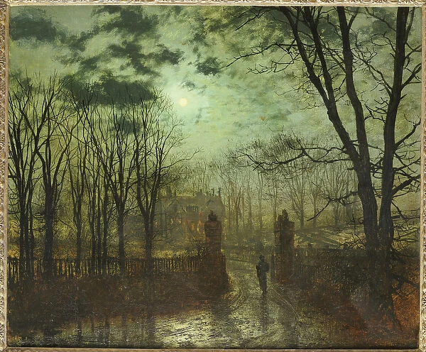 At the Park Gate (oil on canvas)