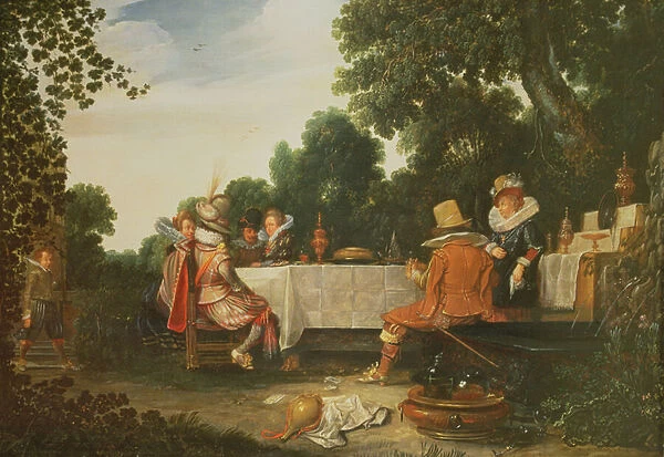 Party in the Garden, 1619 (oil on canvas)