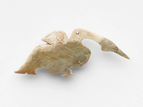 Pendant in the form of a water bird, c. 1300-1050 BC (jade, nephrite)