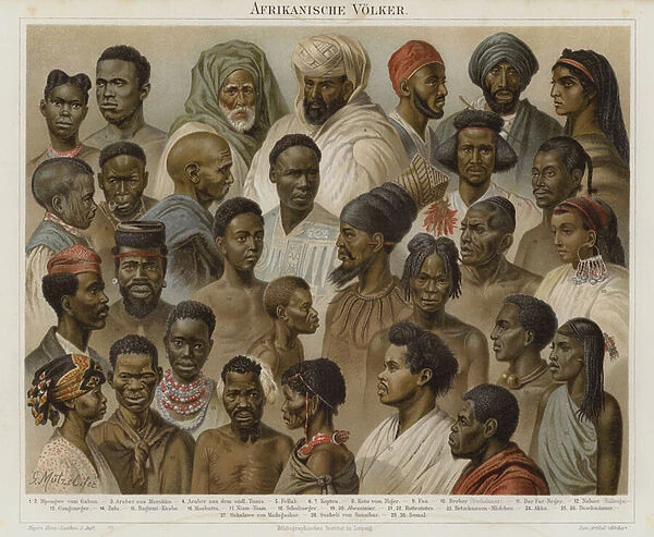 Peoples of Africa (colour litho)