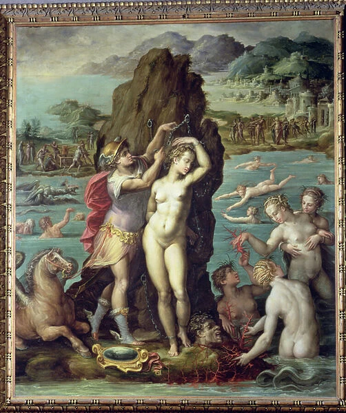 Perseus and Andromeda, 1572 (oil on slate)