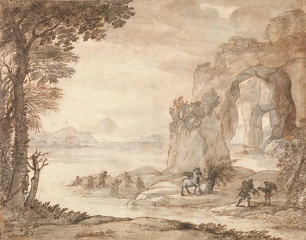 Perseus and the Origin of Coral, c. 1671 (black chalk, sepia and black ink, sepia and gray wash with white)