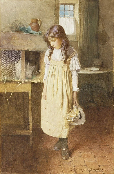 The Pet Rabbit, 1906 (pencil and watercolour heightened with white)