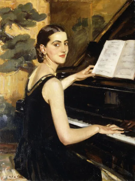 The Pianist, (oil on canvas)