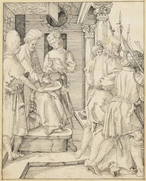 Pilate washing his hands, 1486-1528 (pen and black ink on paper)