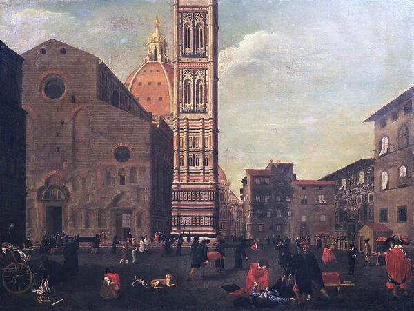 The Plague in Florence in 1630 (oil on canvas)
