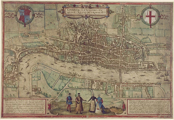 Plan of London from Civitates Orbis Terrarum, vol