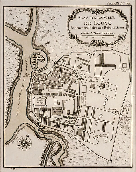 Plan of Lopburi, 1751 (litho)