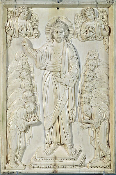 Plaque depicting Christ blessing the Apostles, Constantinople (ivory)